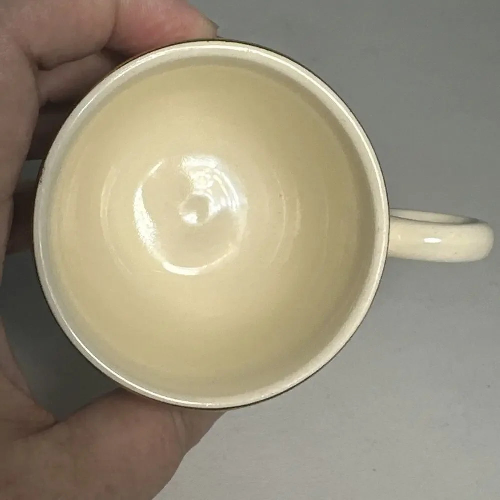 US Naval Academy Tea Cup & Saucer Crest Cream Gold